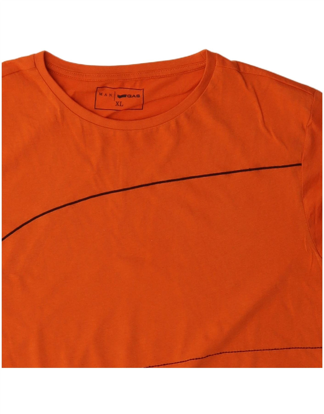 Camiseta gráfica masculina GAS Top XL algodão laranja