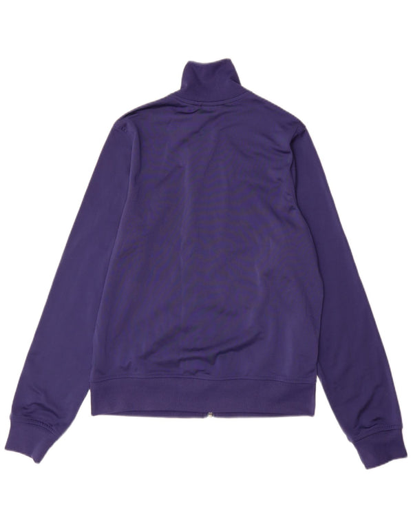 ADIDAS Womens Tracksuit Top Jacket UK 14 Médio Roxo Poliéster