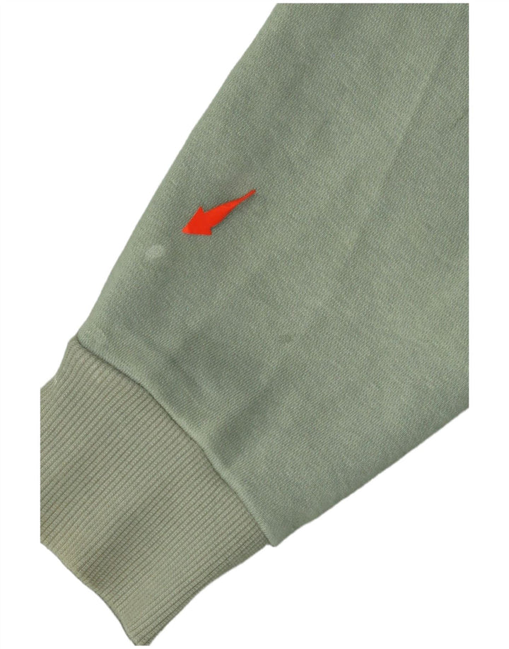 Suéter Reebok feminino crop assimétrico com capuz UK 12/14 algodão verde médio