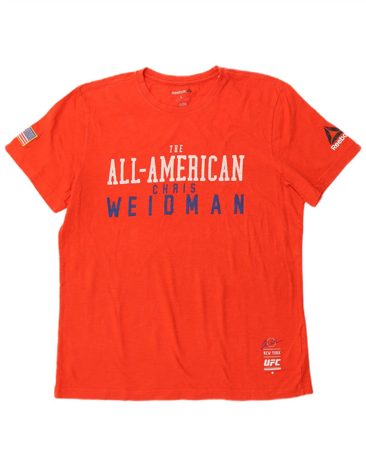 Camiseta masculina gráfica REEBOK grande algodão laranja