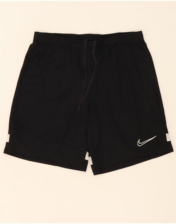 Shorts esportivos masculinos Nike Dri Fit médio preto manchado de poliéster