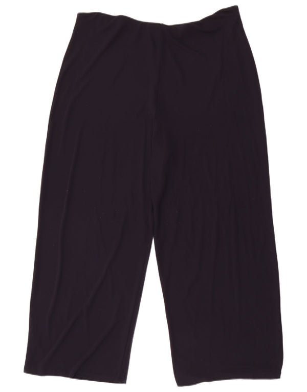 Calça feminina Marks & Spencer com pernas largas UK 18 XL W32 L25 azul marinho