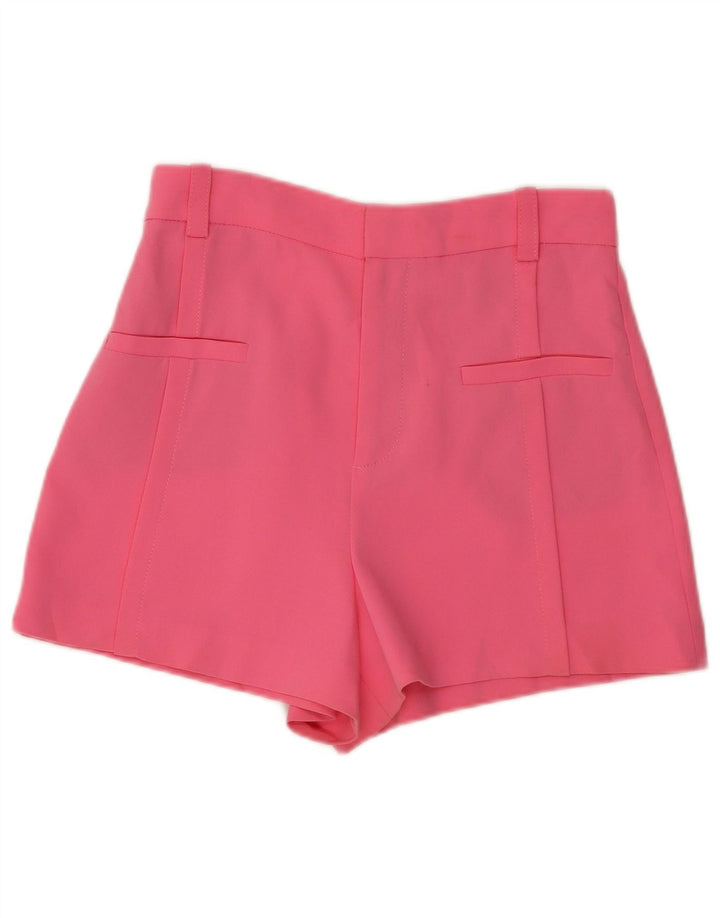 Shorts casual feminino Zara médio W28 poliéster rosa