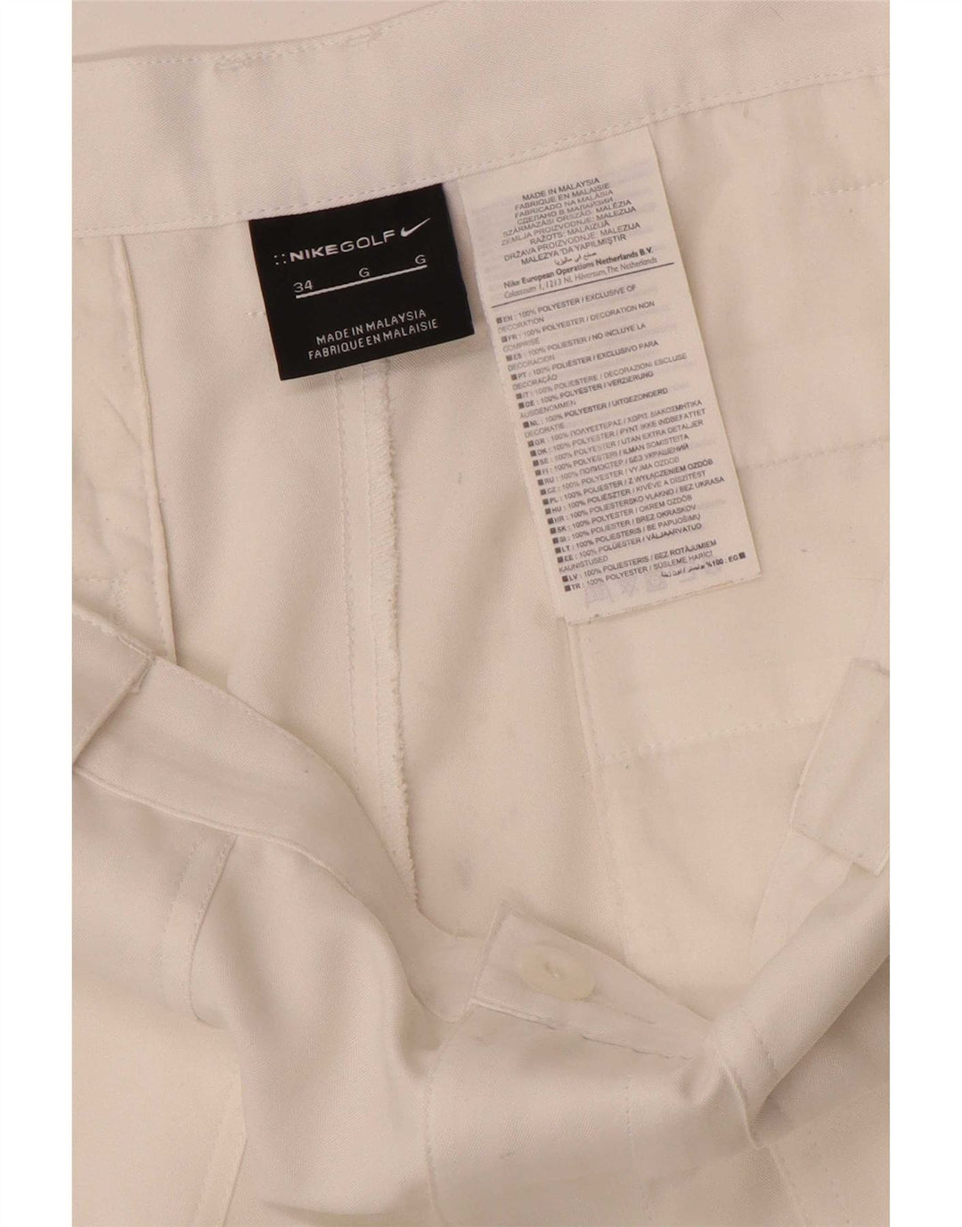 Shorts Nike Masculino Chino W34 Grande Poliéster Branco