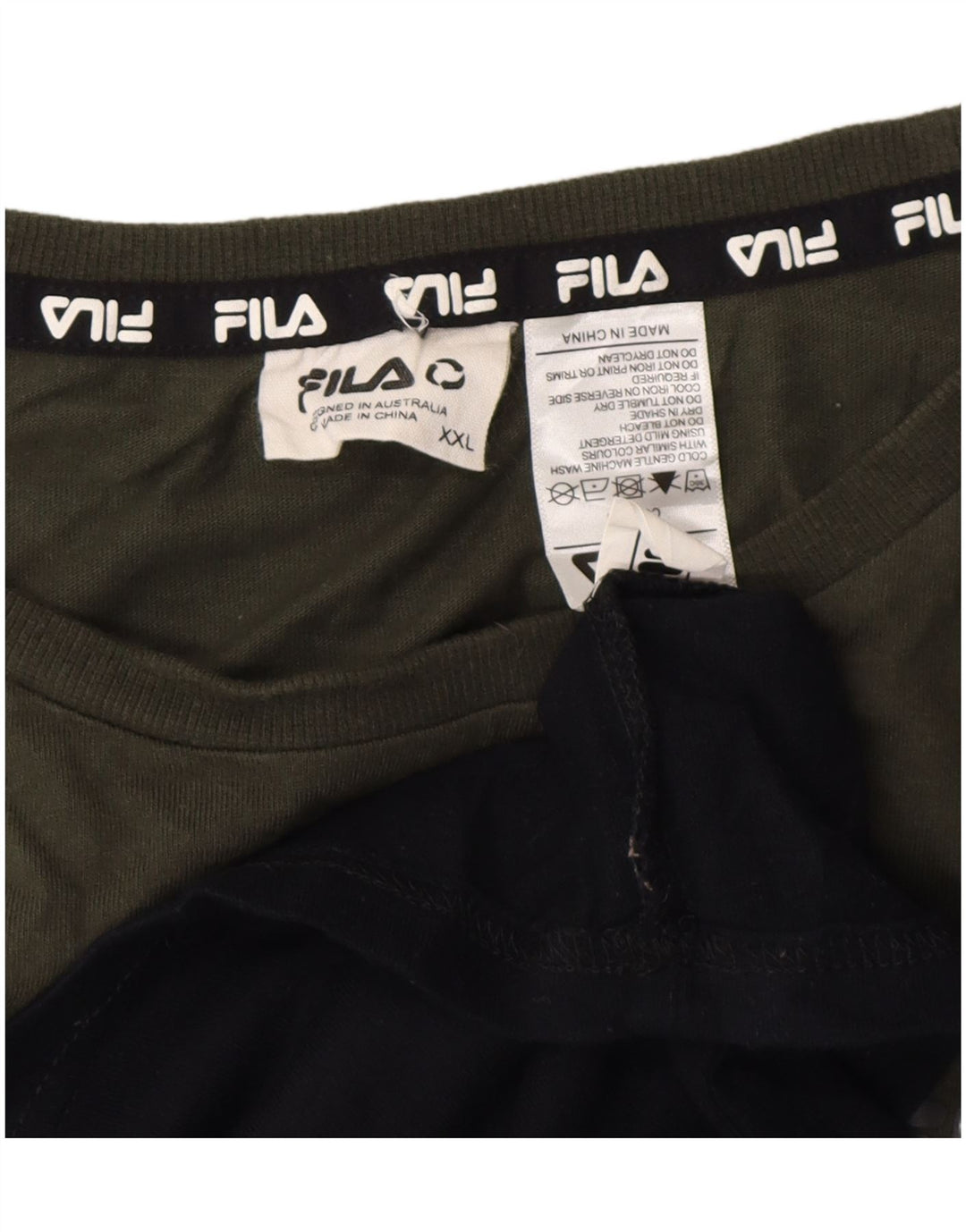 Camiseta masculina Fila Top 2XL algodão colorblock preto