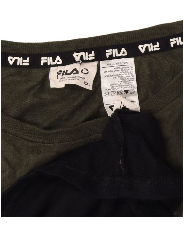 Camiseta masculina Fila Top 2XL algodão colorblock preto