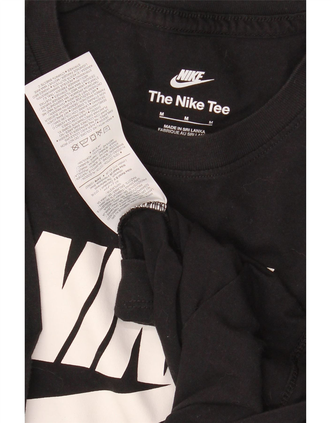 Camiseta gráfica masculina NIKE Top médio de algodão preto