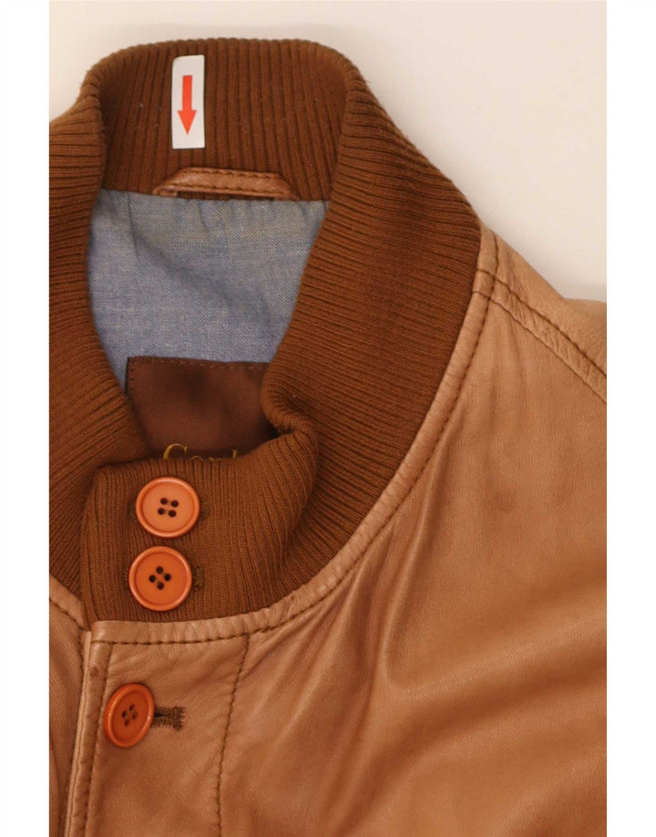 Jaqueta bomber masculina de couro Conbipel IT 56 2XL marrom