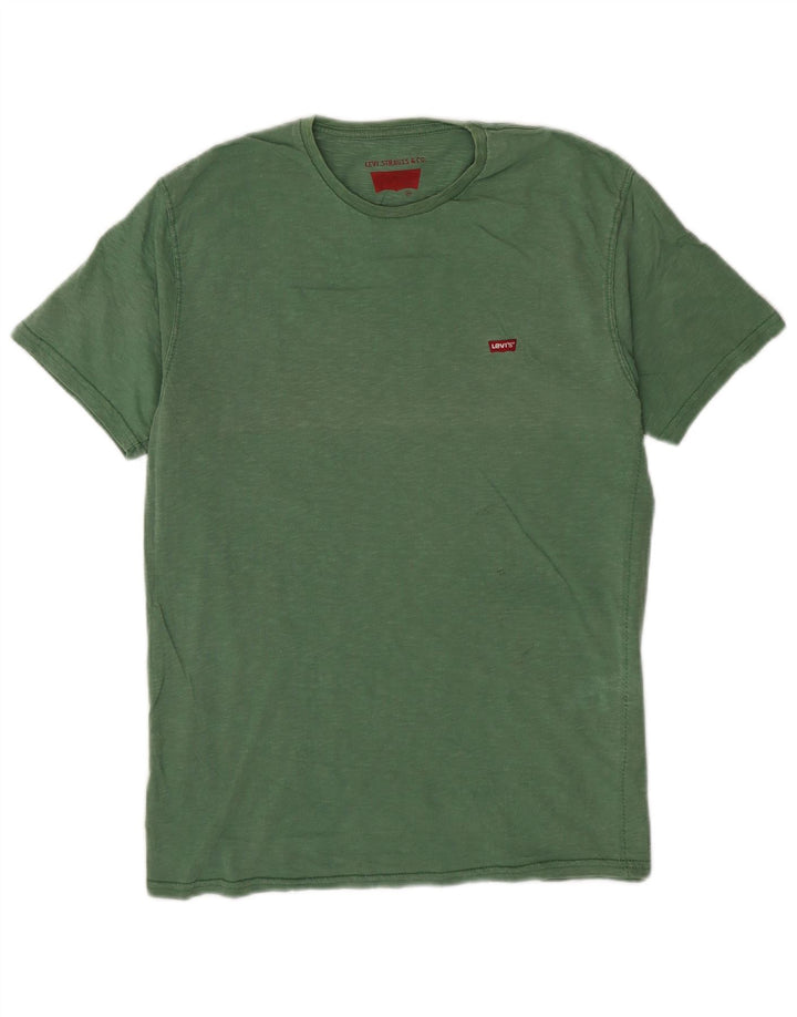 Camiseta masculina Levi's Top de algodão manchado verde médio