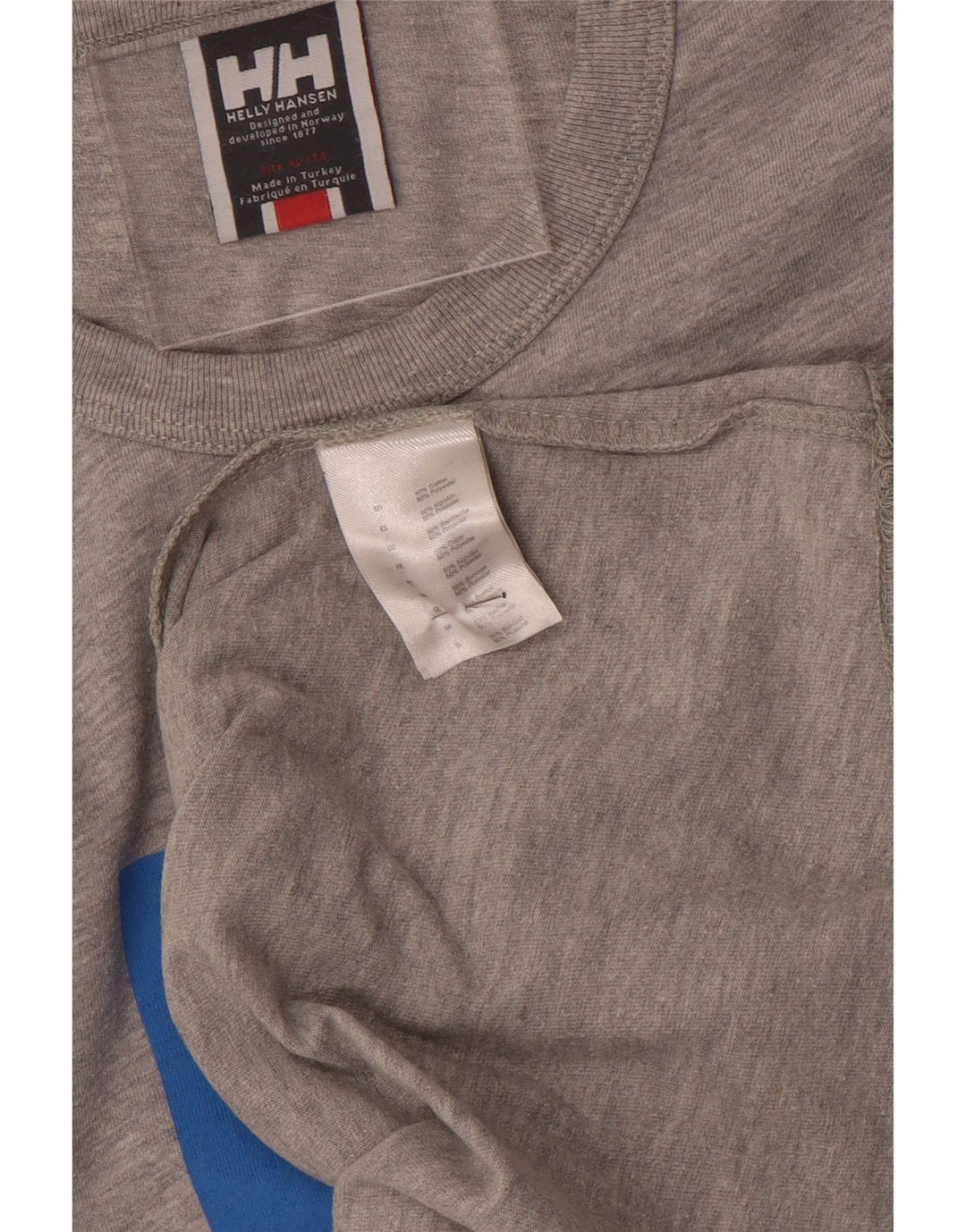 Camiseta gráfica masculina Helly Hansen Top XL algodão cinza