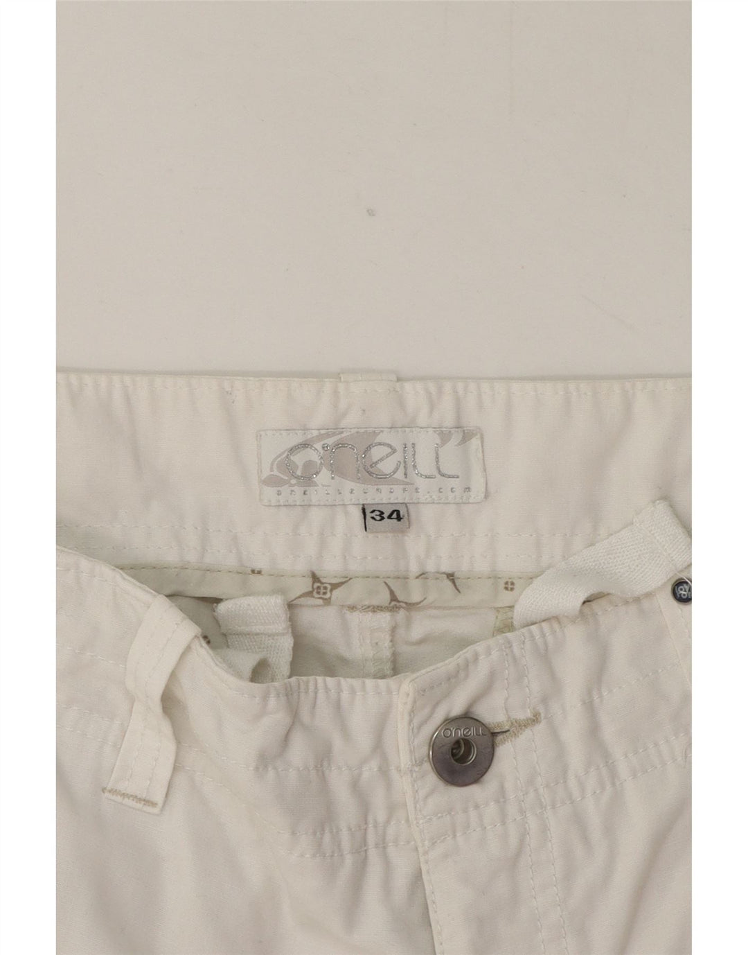Shorts cargo masculino O'NEILL W34 grande algodão branco