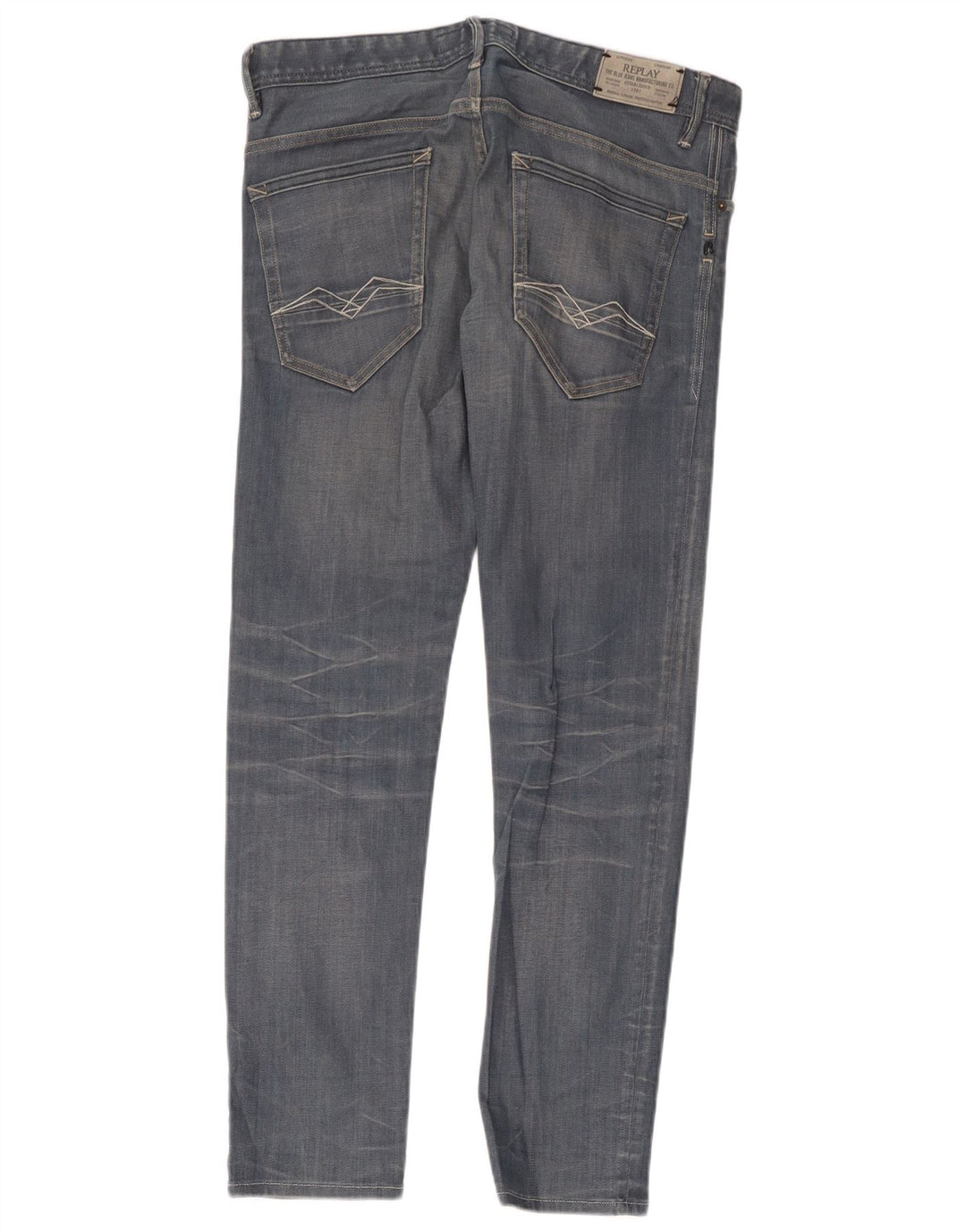 Replay Jeans Slim Masculino W33 L32 Azul Algodão