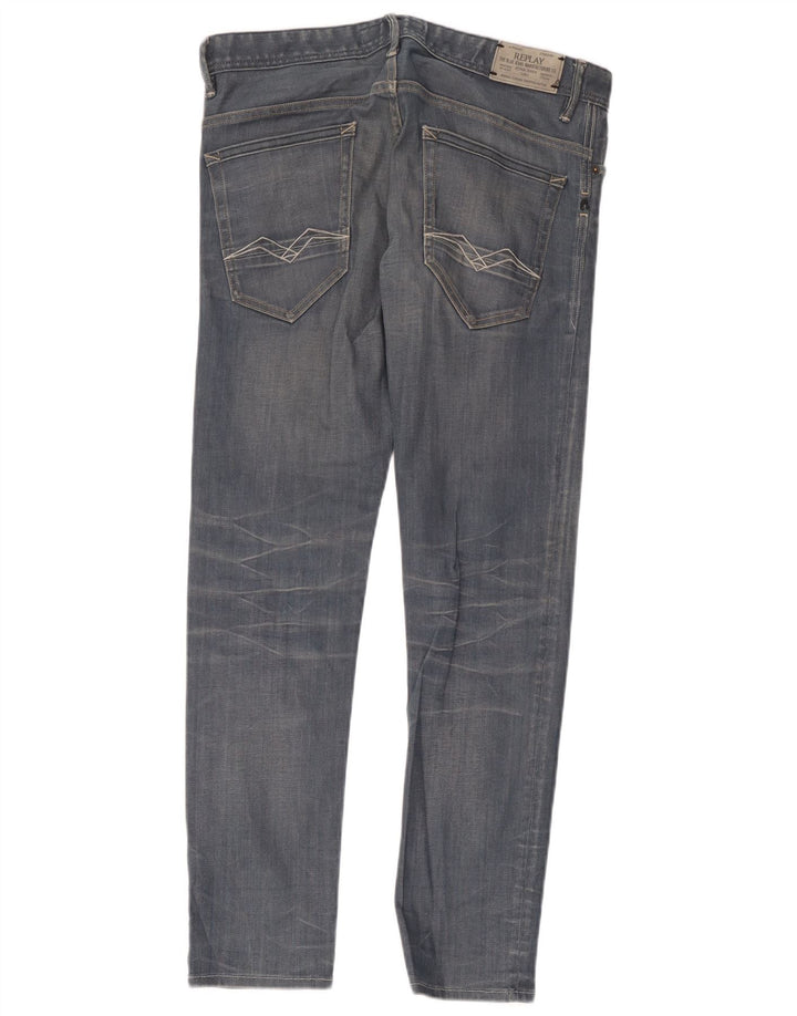 Replay Jeans Slim Masculino W33 L32 Azul Algodão