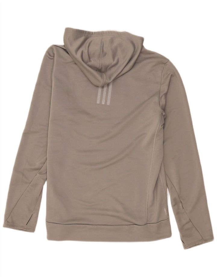 ADIDAS Mens Climalite Hoodie Jumper Médio Cinza Poliéster