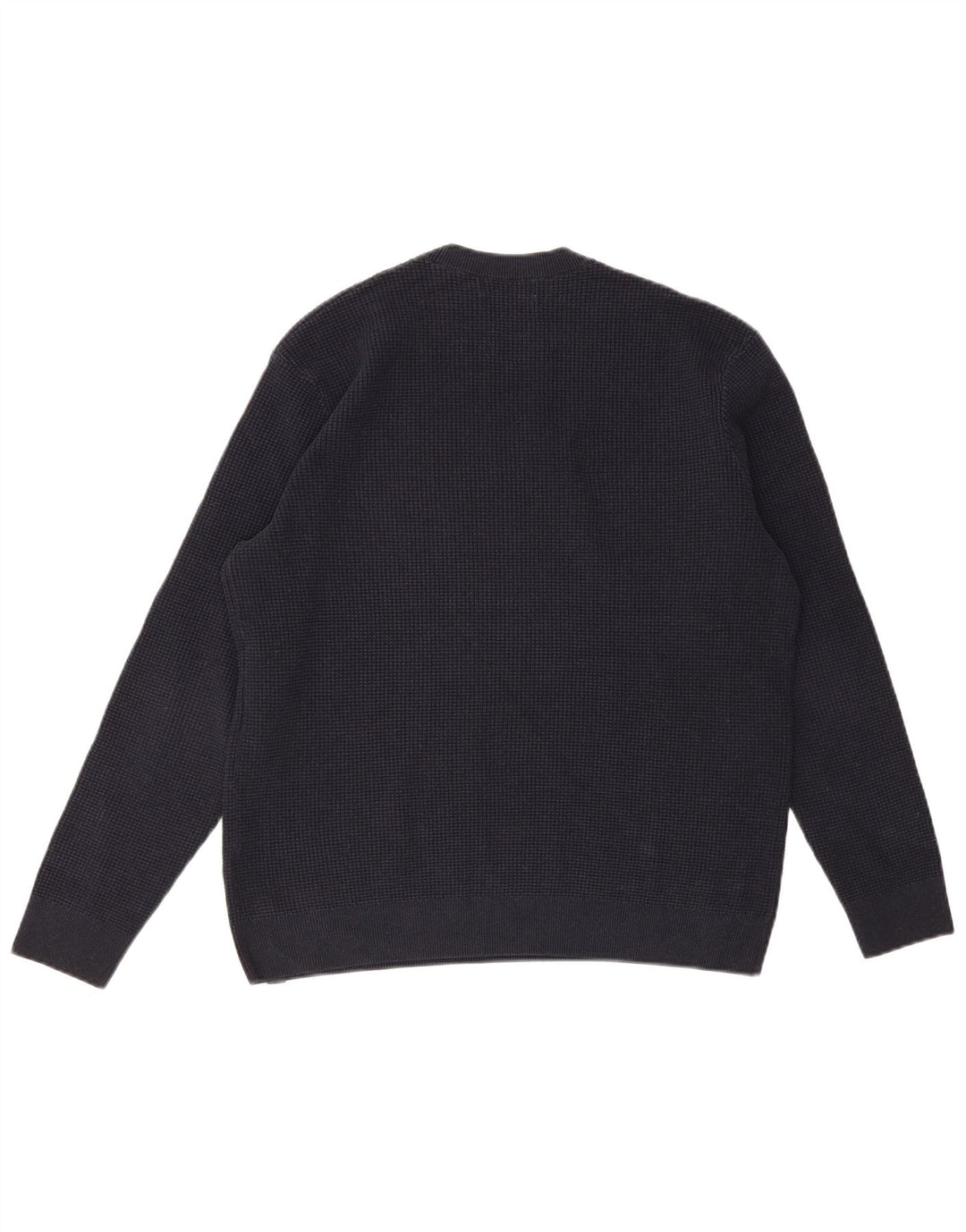 Suéter masculino MARKS & SPENCER com gola redonda, grande algodão azul marinho