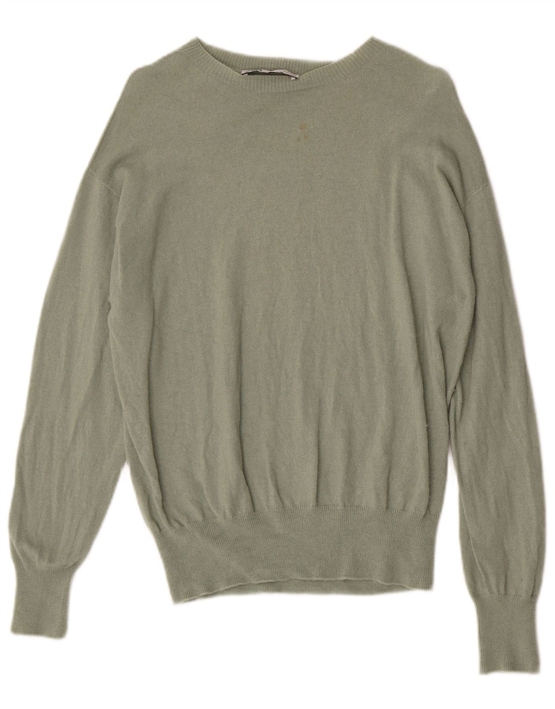 Suéter feminino Zara com gola canoa Reino Unido 14 lã cáqui média