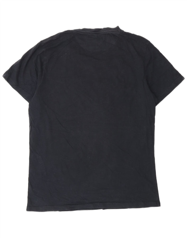Camiseta gráfica masculina French Connection Top grande algodão azul marinho