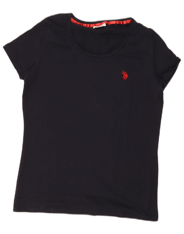 Camiseta feminina US Polo Assn Top UK 14 grande algodão azul marinho