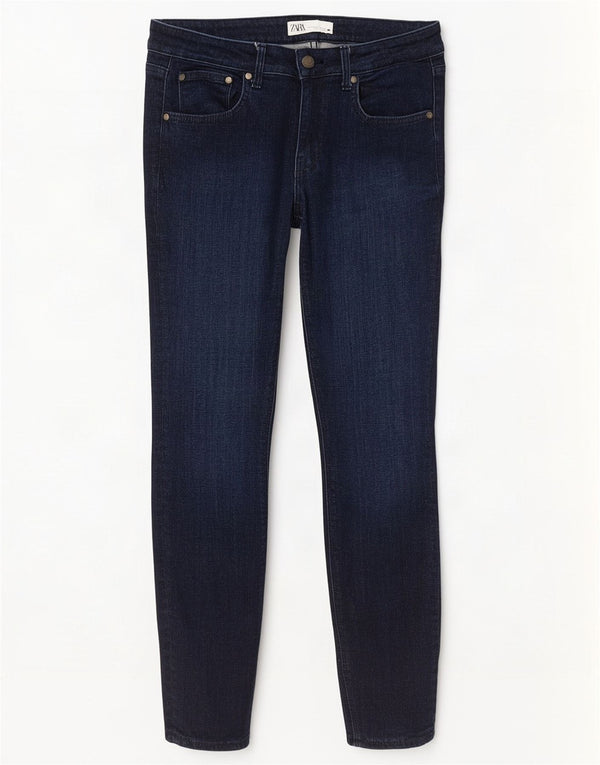 Zara Jeans Skinny Feminino EU 40 Médio W30 L27 Azul Marinho Algodão