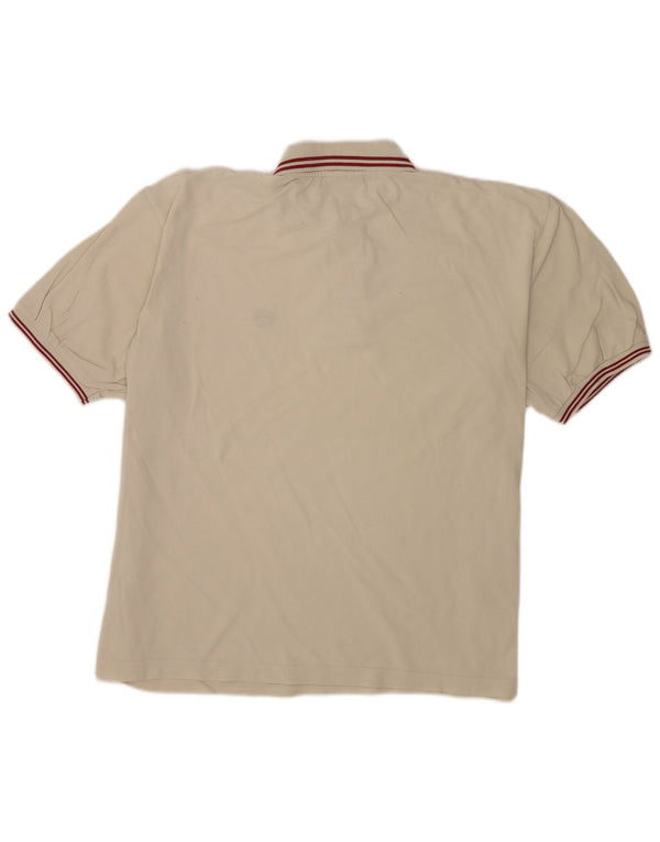Camisa polo masculina Sergio Tacchini 2XL algodão listrado branco