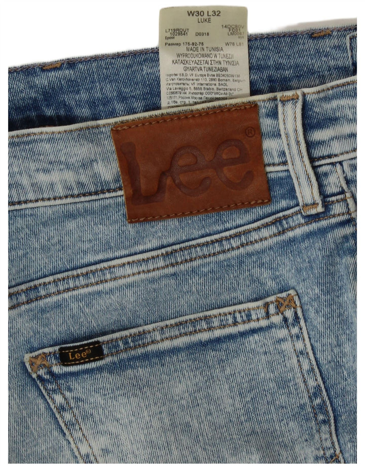 Lee Mens Luke Slim Fit Calça Jeans W30 L32 Azul Algodão