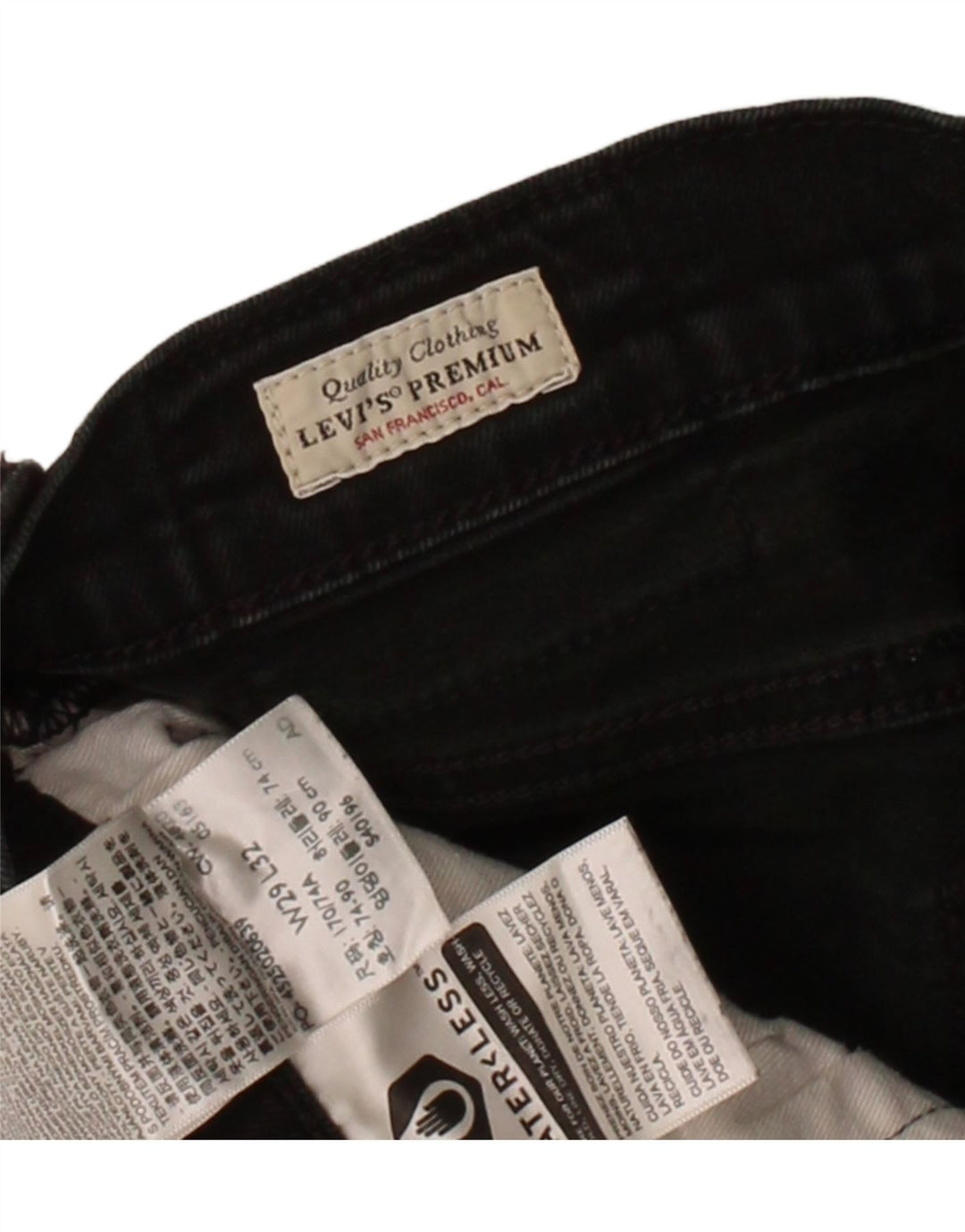Jeans slim feminino LEVI'S W29 L29 algodão preto