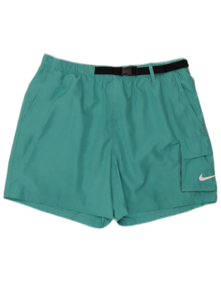 Shorts de natação feminino Nike UK 14 poliéster verde médio