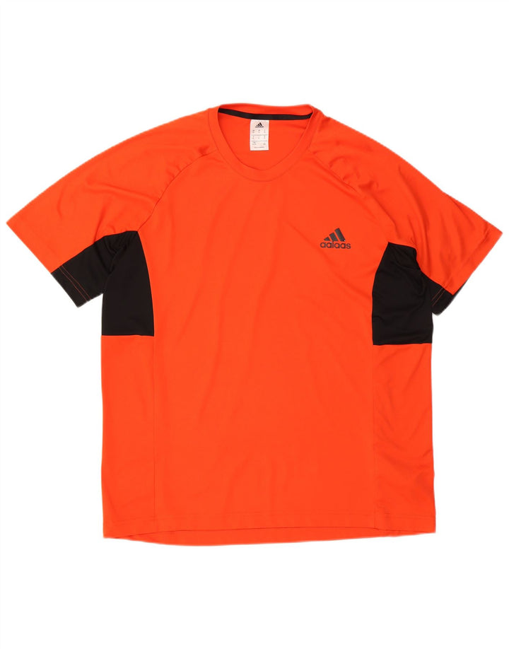 Adidas Mens Climalite Tracksuit Top XL Laranja Colourblock Poliéster