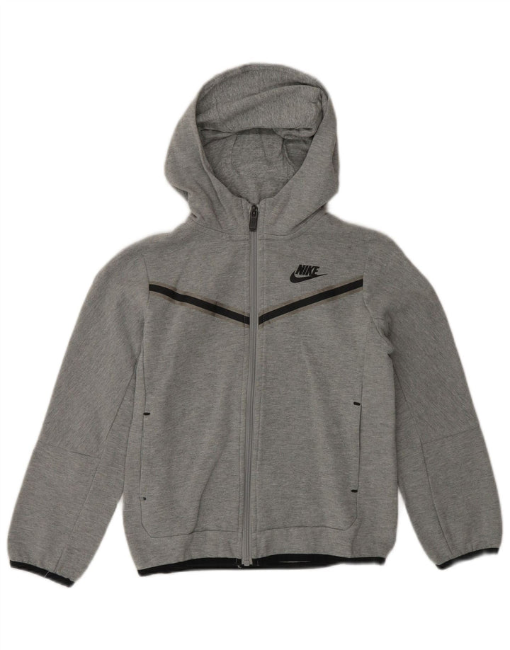 Suéter NIKE Boys Zip com capuz 6-7 anos grande cinza