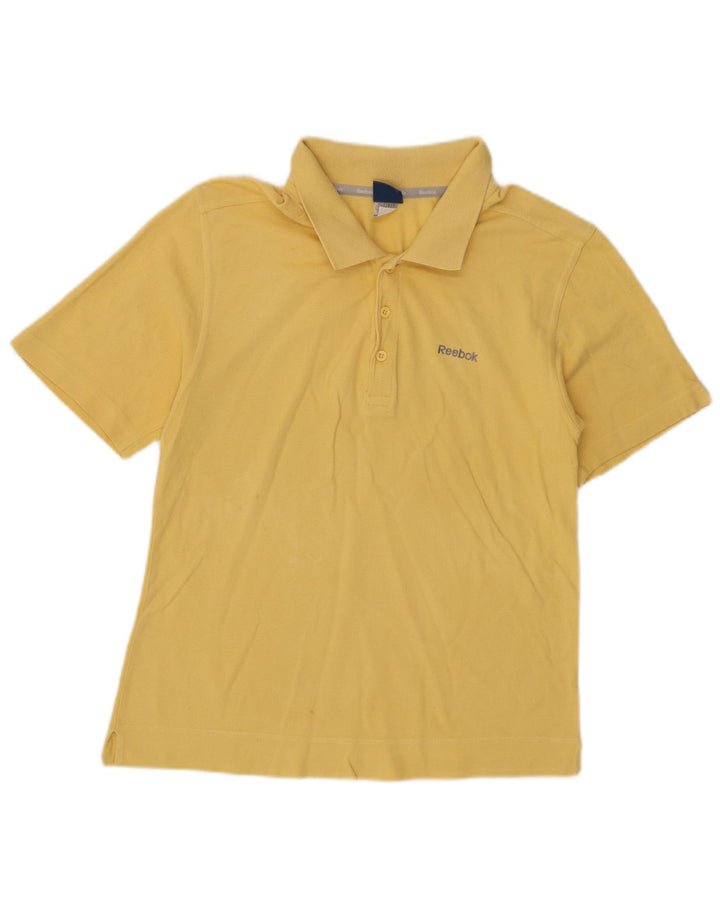 Camisa polo feminina Reebok UK 10 pequena amarela
