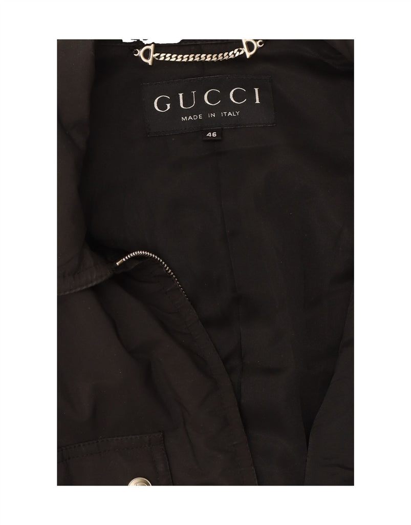 GUCCI Womens Utility Jacket IT 46 Large Black Polyester Classic Vintage Gucci and Second-Hand Gucci from Messina Hembry 
