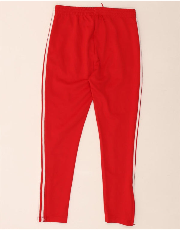 Calças de treino femininas ADIDAS UK 12/14 médio vermelho poliéster