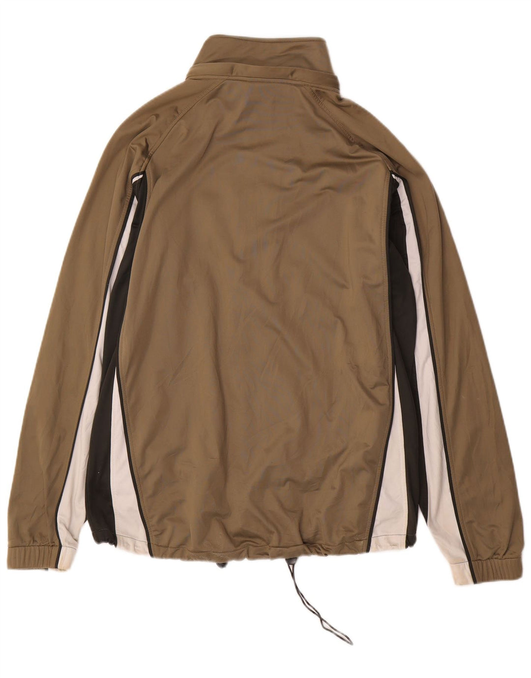 Asics Mens Tracksuit Top Jacket Medium Khaki Colourblock Poliéster