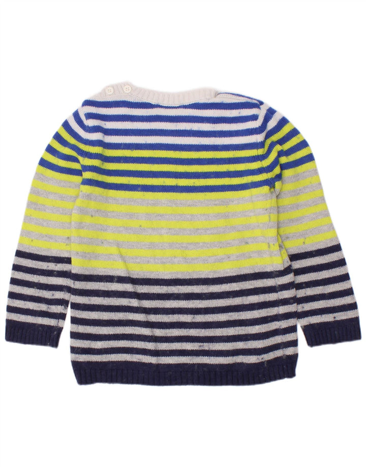 Suéter Benetton Boys com gola canoa 3-4 anos listrado multicolorido