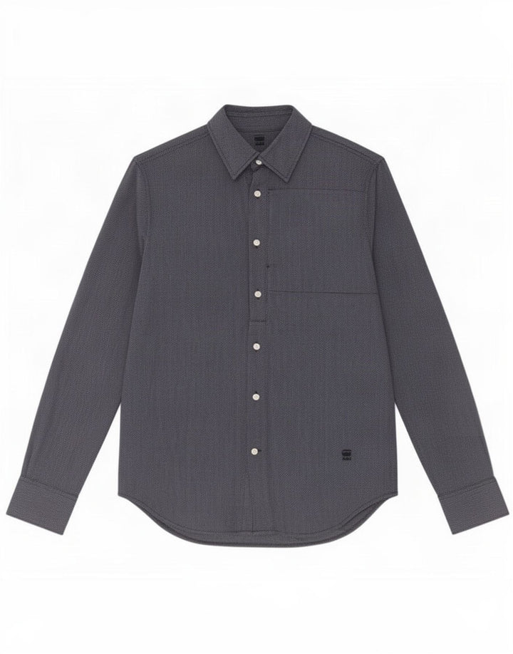 Camisa masculina G-Star média azul marinho manchada