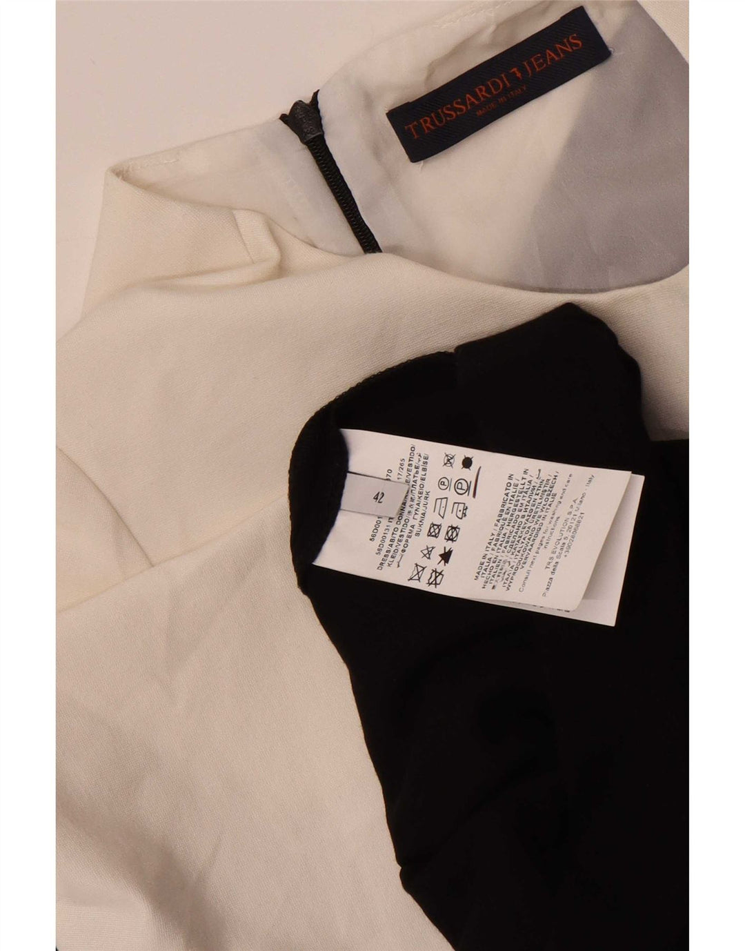 Vestido bainha feminino Trussardi IT 42 médio preto colorblock viscose