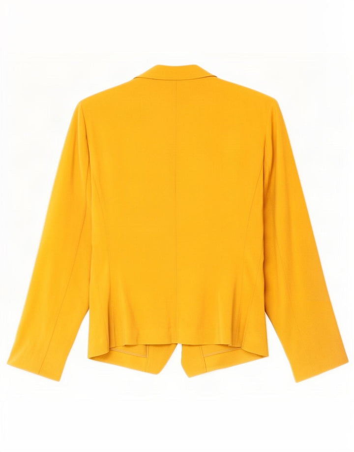 Jaqueta Blazer aberta feminina Marks & Spencer Reino Unido 20 2XL poliéster amarelo