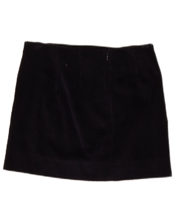 Cos Mini saia feminina de veludo cotelê UE 34 XS W30 algodão preto