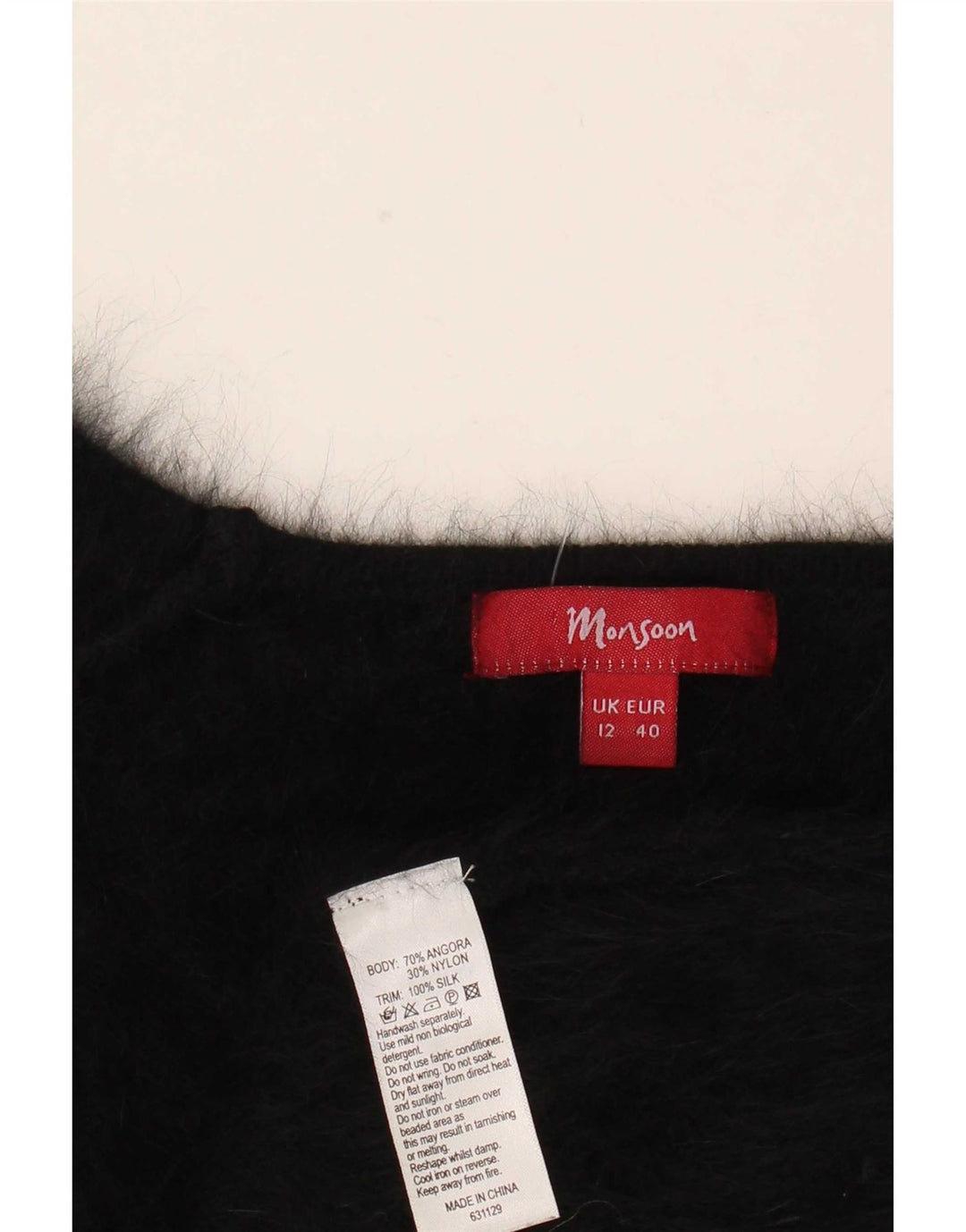 Suéter feminino Monsoon UK 12 médio preto angorá