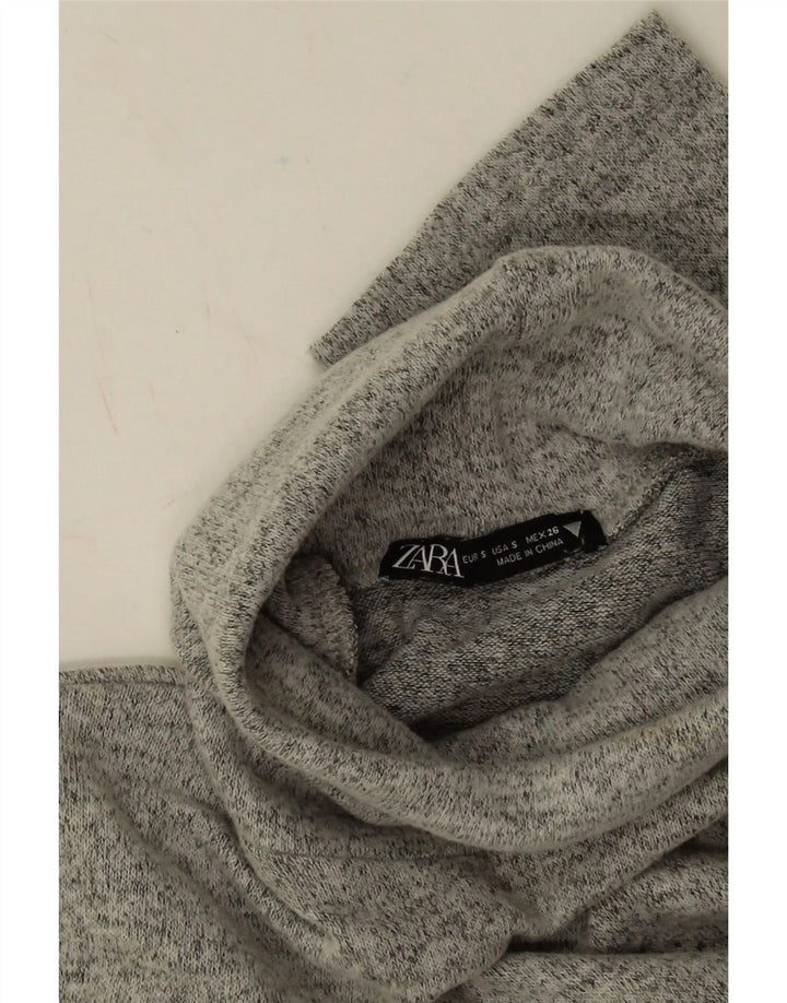 Zara Vestido Jumper Oversized Feminino Reino Unido 10 Pequeno Poliéster Cinza
