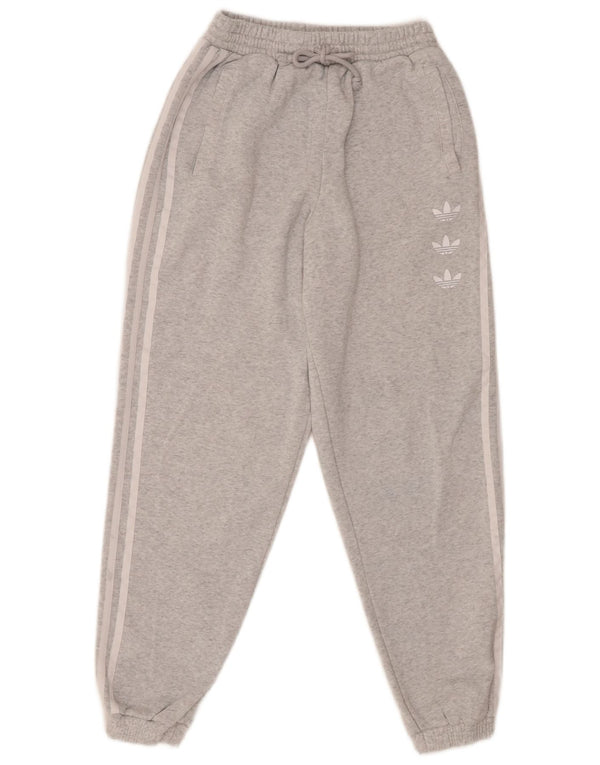 Adidas Womens Graphic Tracksuit Calças Joggers UK 8 Pequeno Cinza Algodão