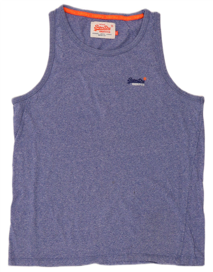 Colete gráfico masculino Superdry Top 2XL azul manchado