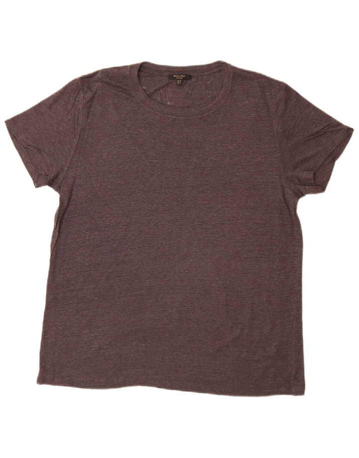 MASSIMO DUTTI Mens T-Shirt Top Medium Grey