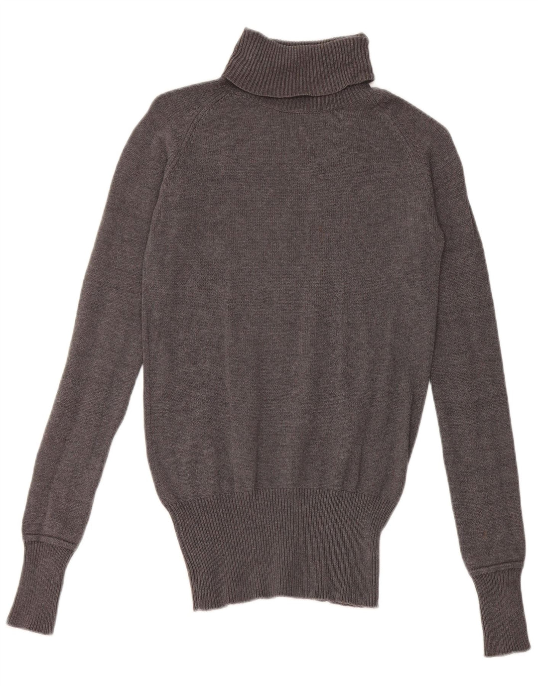 Suéter feminino Zara com gola redonda e algodão cinza médio UK 12