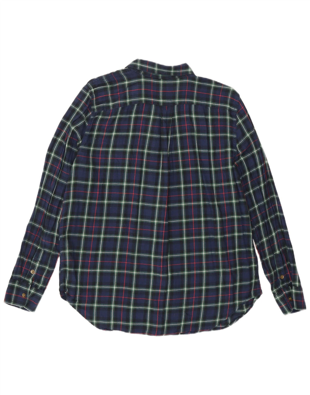 Camisa feminina de flanela Chaps Reino Unido 16 grande algodão xadrez azul marinho