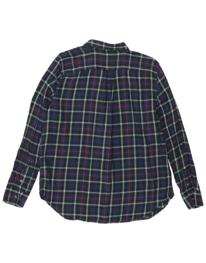 Camisa feminina de flanela Chaps Reino Unido 16 grande algodão xadrez azul marinho