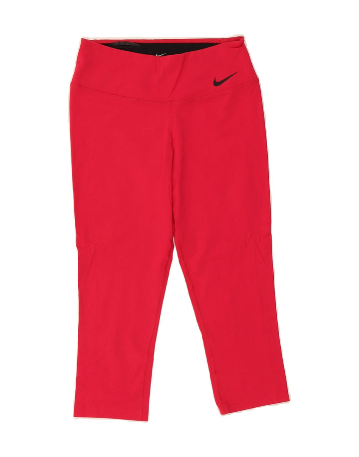 NIKE Womens Dri Fit Capri Leggings UK 14 Medium Pink Nylon Vintage Nike and Second-Hand Nike from Messina Hembry 