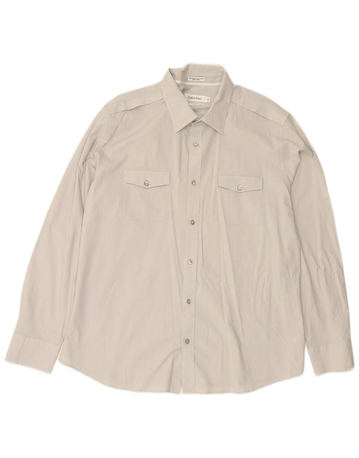 Camisa masculina CALVIN KLEIN Slim Fit XL algodão cinza