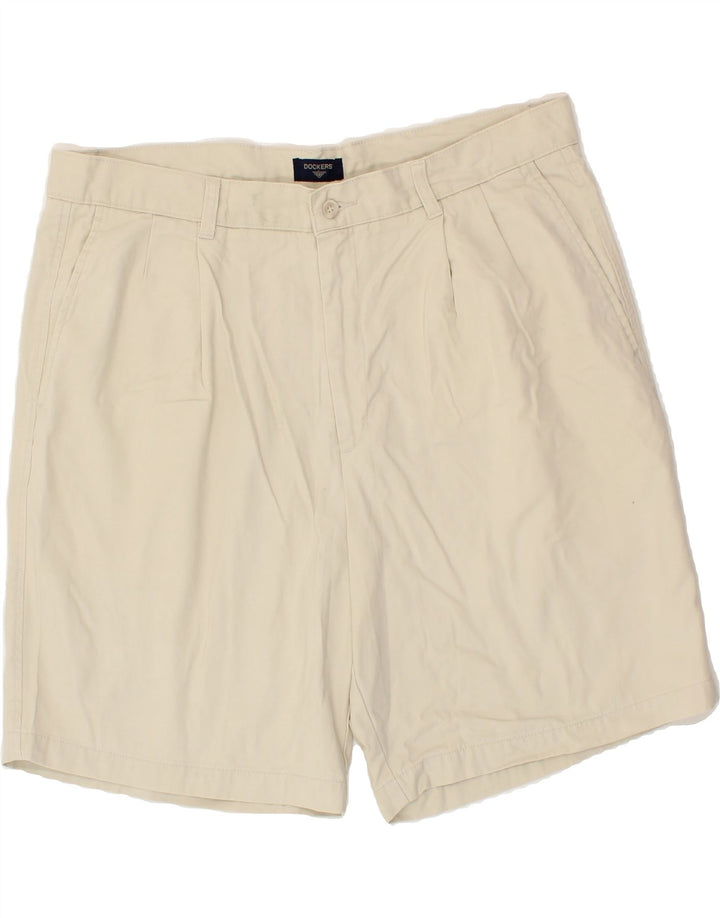 DOCKERS Mens Relaxed Fit Pegged Chino Shorts W38 XL Beige Cotton Vintage Dockers and Second-Hand Dockers from Messina Hembry 