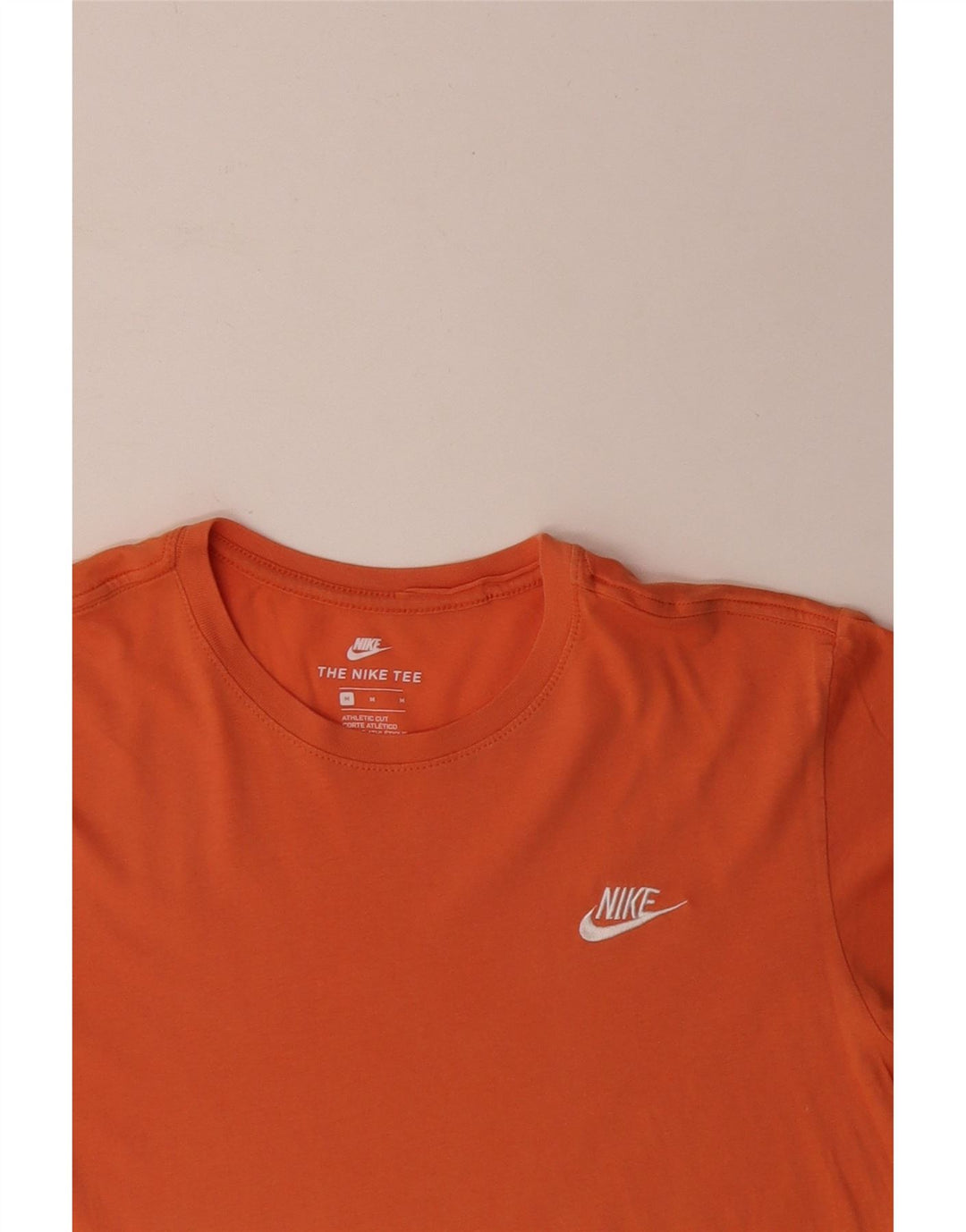 Nike Mens Camiseta Top Médio Algodão Laranja